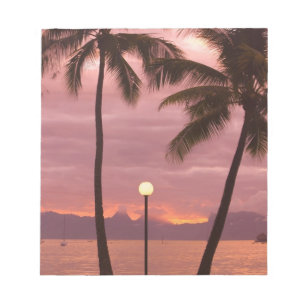 Sonnenuntergang über Moorea vom Sofitel Maeva Bea Notizblock