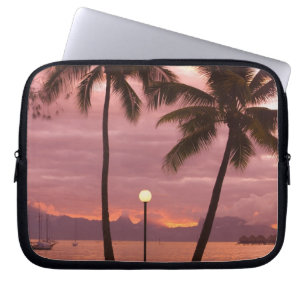 Sonnenuntergang über Moorea vom Sofitel Maeva Beac Laptopschutzhülle
