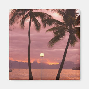 Sonnenuntergang über Moorea vom Sofitel Maeva Beac Magnet