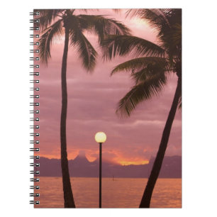 Sonnenuntergang über Moorea vom Sofitel Maeva Beac Notizblock