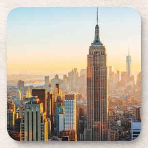 Sonnenuntergang über New York Getränkeuntersetzer