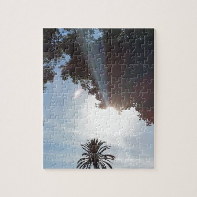 Sonnenuntergang über Parkanlage Puzzle (Vertikal)
