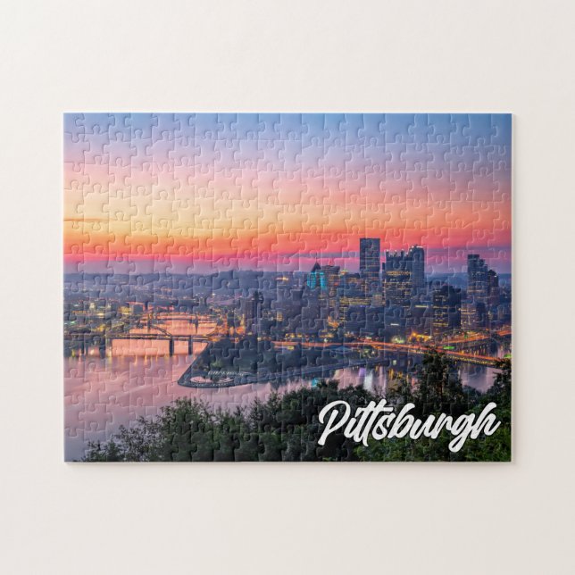Sonnenuntergang über Pittsburgh, Pennsylvania Puzzle (Horizontal)