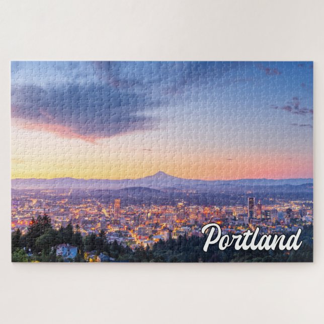 Sonnenuntergang über Portland, Oregon Puzzle (Horizontal)