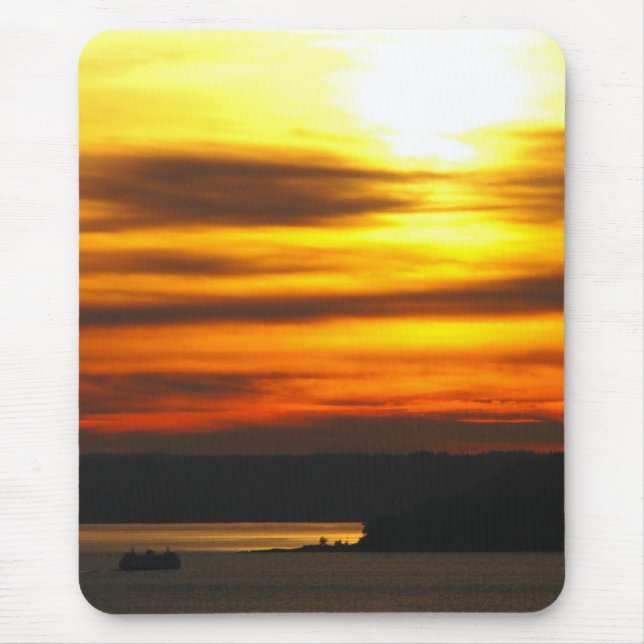 Sonnenuntergang über Puget Sound Mousepad (Vorne)