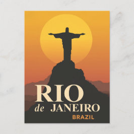 Sonnenuntergang über Rio de Janeiro Postkarte