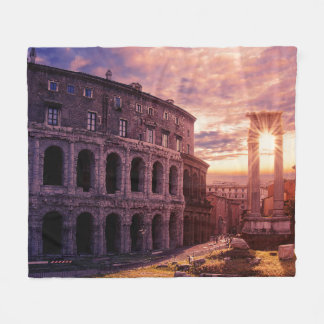 Sonnenuntergang über Rom Kolosseum Fleecedecke