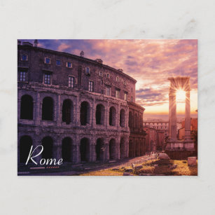 Sonnenuntergang über Rom Kolosseum in Rom Postkarte