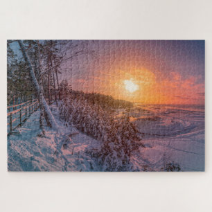Sonnenuntergang über Schnee Küste Puzzle Puzzle