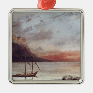 Sonnenuntergang über See Leman, 1874 Silbernes Ornament