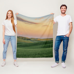 Sonnenuntergang über Staat der Weizen-Feld-  Fleecedecke