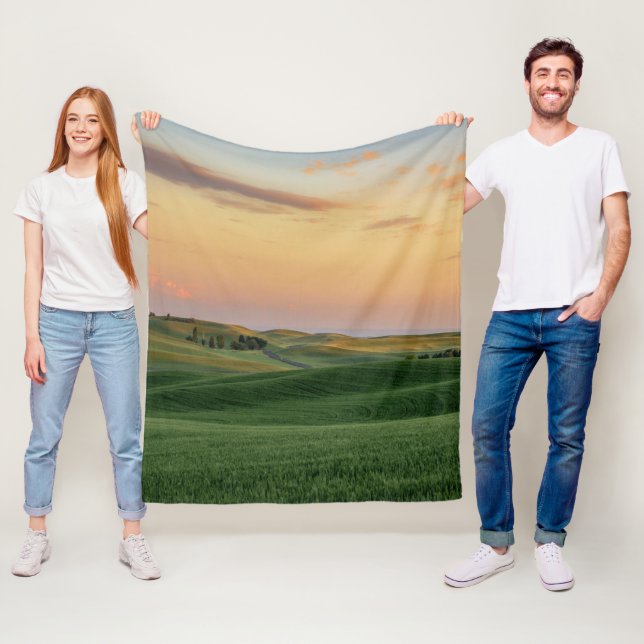 Sonnenuntergang über Staat der Weizen-Feld-| Fleecedecke (Beispiel)