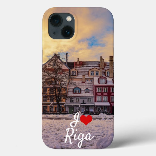 Sonnenuntergang über Straße in Riga Case-Mate iPhone Hülle (Rückseite)