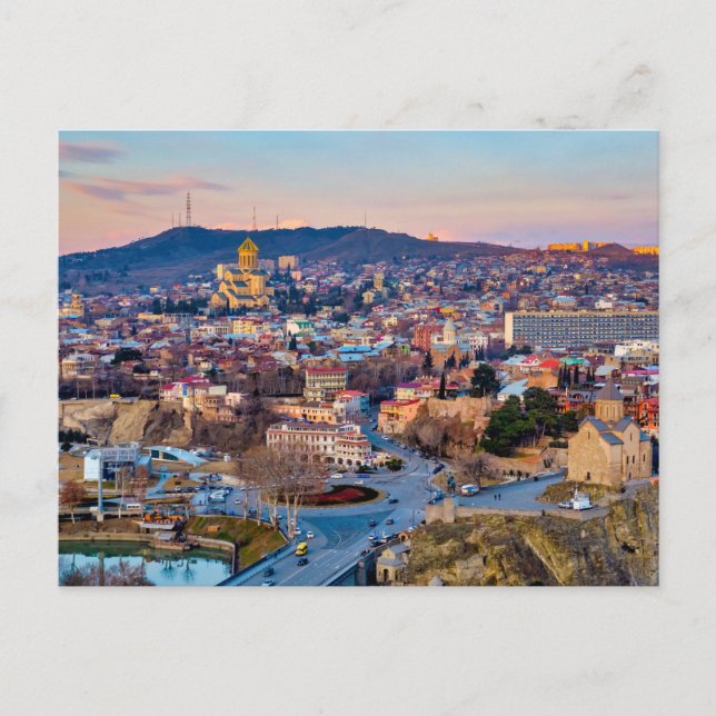 Sonnenuntergang über Tiflis Postkarte (Vorderseite)