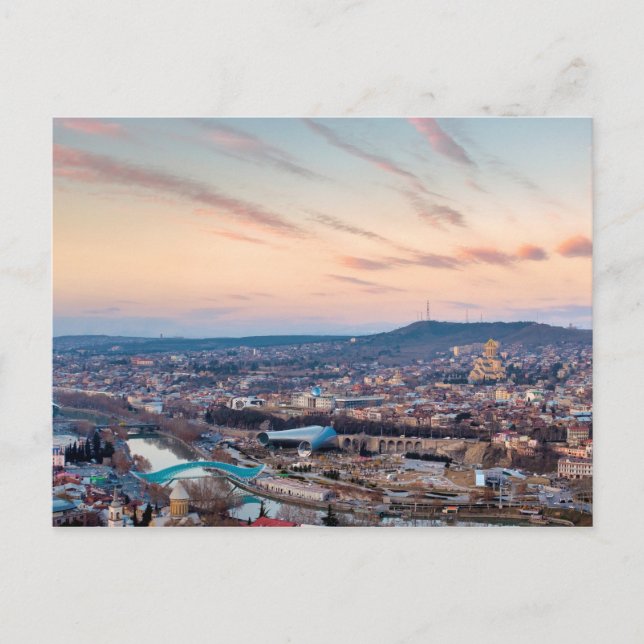 Sonnenuntergang über Tiflis Postkarte (Vorderseite)