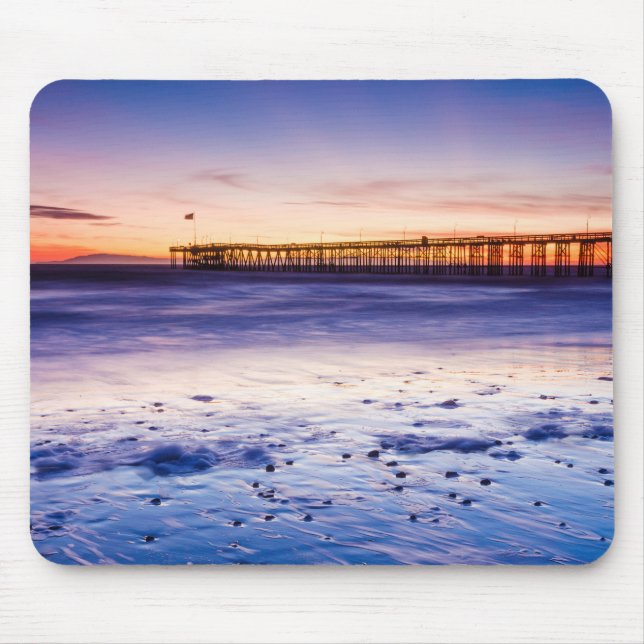 Sonnenuntergang über Ventura Pier und Strand Mousepad (Vorne)