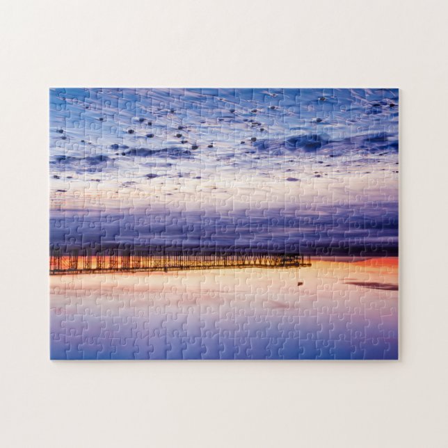 Sonnenuntergang über Ventura Pier und Strand Puzzle (Horizontal)