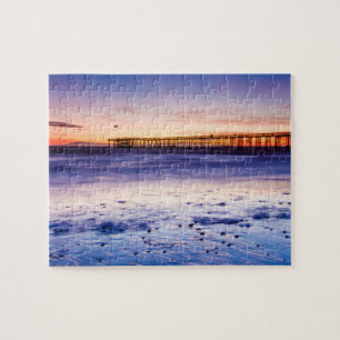 Sonnenuntergang über Ventura Pier und Strand Puzzle