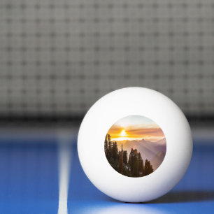 Sonnenuntergang über Wald Tischtennisball