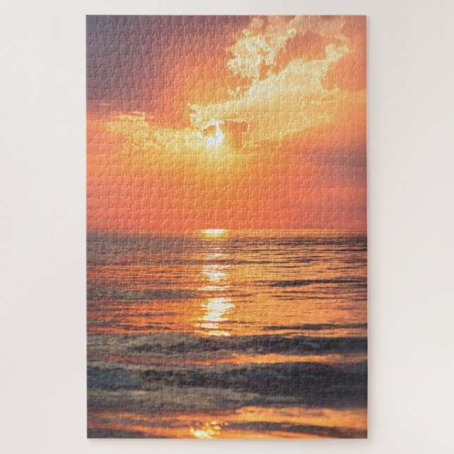 Sonnenuntergang über Wasser Puzzle (Vertikal)