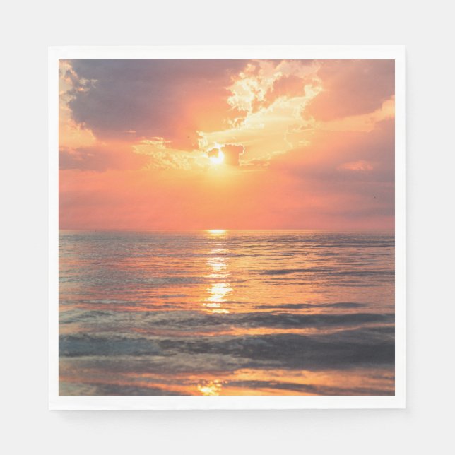 Sonnenuntergang über Wasser Serviette (Vorderseite)