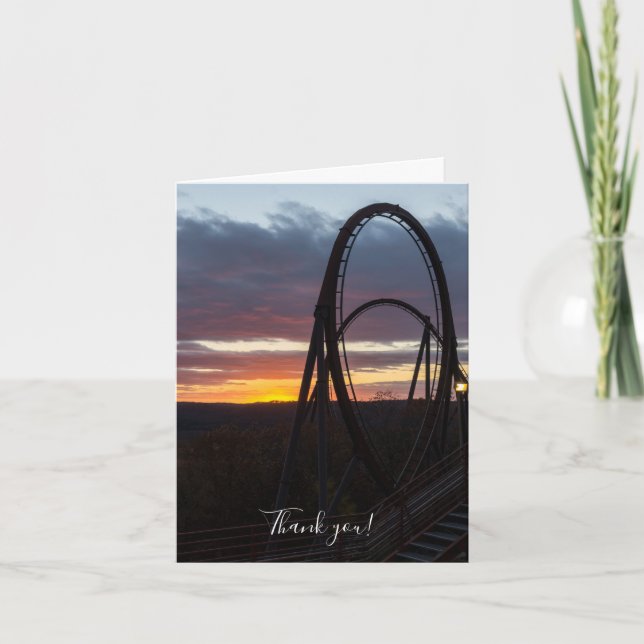 Sonnenuntergang über Wildfire Danke Karte (Vorderseite)