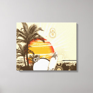 Sonnenuntergang - überzogene Leinwand