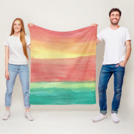 Sonnenuntergang Ufer Abstrakt Art Fleecedecke