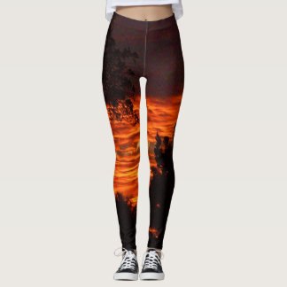Sonnenuntergang und Bäume Leggings