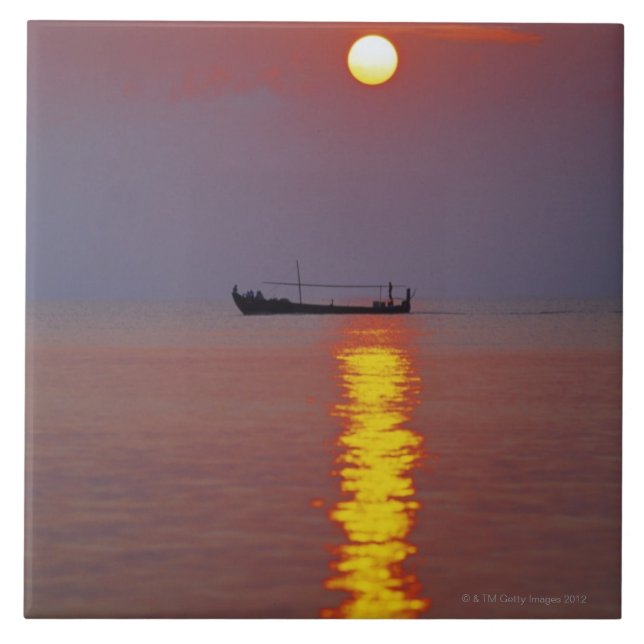 Sonnenuntergang und Meer 2 Fliese (Vorderseite)