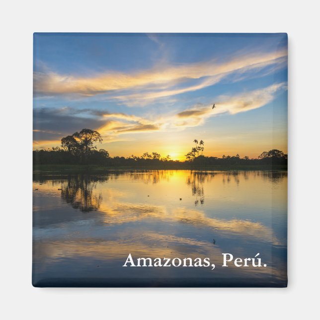 Sonnenuntergang und Reflexion im Amazonas Magnet (Vorne)