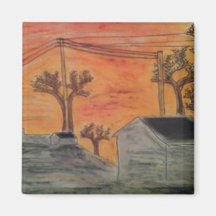 Sonnenuntergang und Schatten Magnet