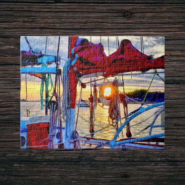 Sonnenuntergang und Segelboote im Hafenpuzzle Puzzle (Von Creator hochgeladen)