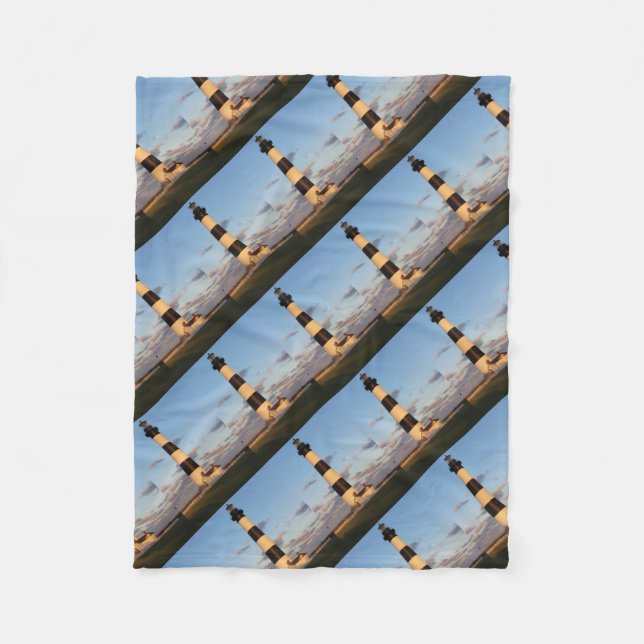 Sonnenuntergang und Vollmond Fleecedecke (Vorderseite)