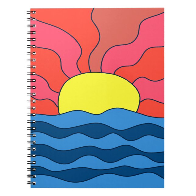 Sonnenuntergang und Waves Notizblock (Vorderseite)