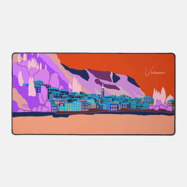 Sonnenuntergang Varenna Lago Como Schreibtischunterlage (Vorderseite)