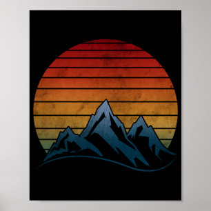 SONNENUNTERGANG VINTAGE BERG POSTER
