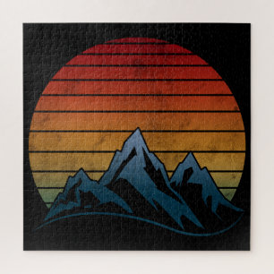 SONNENUNTERGANG VINTAGE BERG PUZZLE