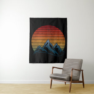 SONNENUNTERGANG VINTAGE BERG WANDTEPPICH