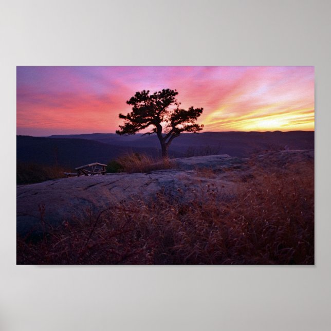 Sonnenuntergang vom Bärenberg NY Poster (Vorne)