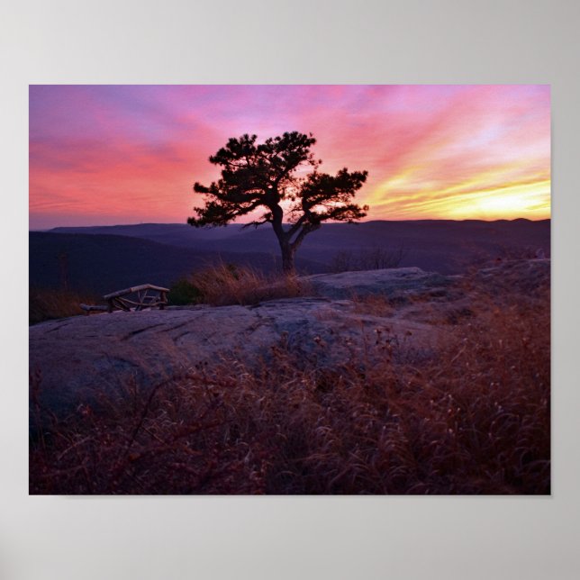 Sonnenuntergang vom Bärenberg NY Poster (Vorne)