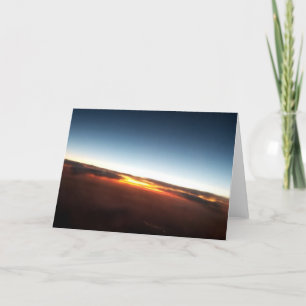 Sonnenuntergang vom Flugzeug Dankeskarte