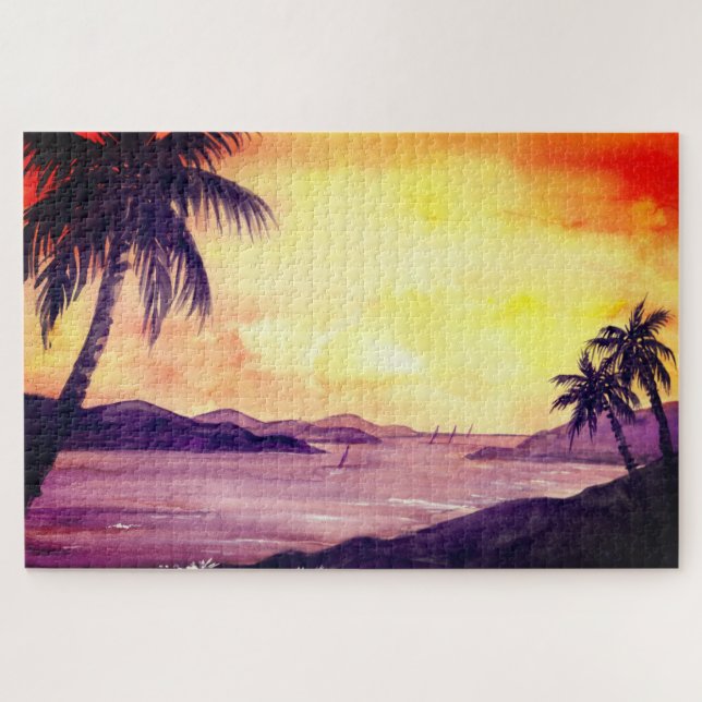 Sonnenuntergang von Farida Greenfield in Tropics Puzzle (Horizontal)
