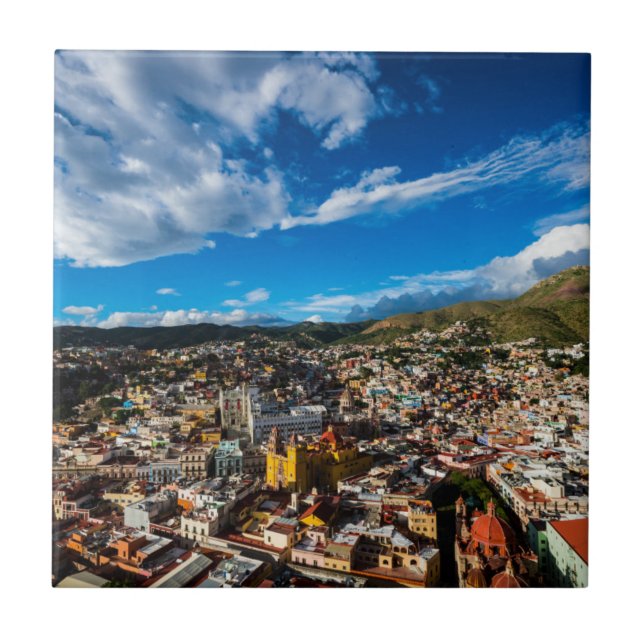 Sonnenuntergang von Guanajuato Fliese (Vorderseite)