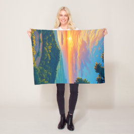 Sonnenuntergang von Mount Jerai Fleecedecke