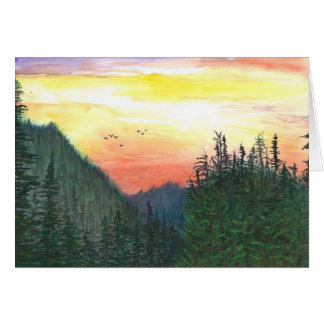 Sonnenuntergang von Oregon-Wald