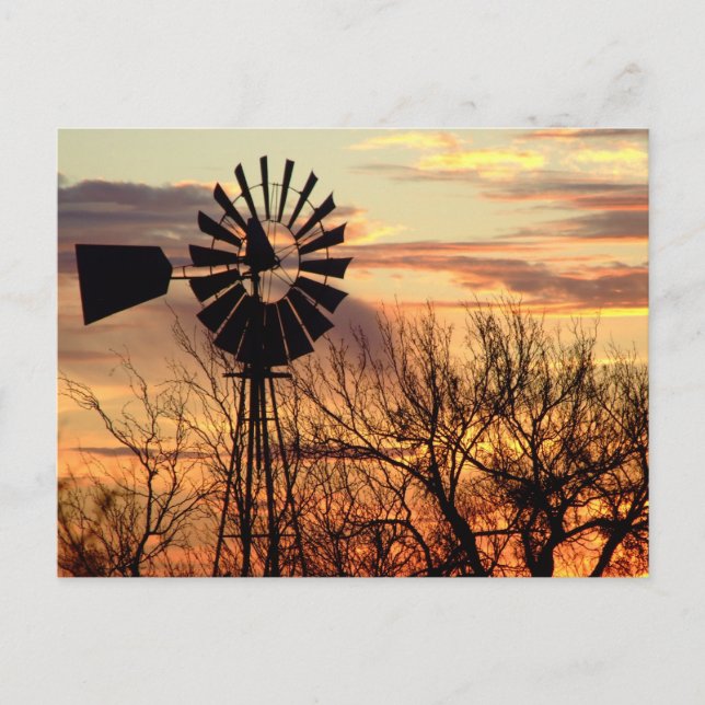Sonnenuntergang von Texas Postkarte (Vorderseite)