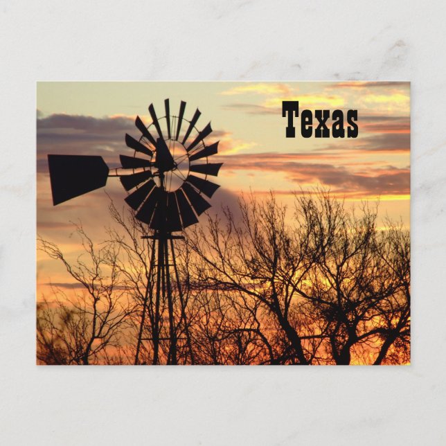 Sonnenuntergang von Texas Postkarte (Vorderseite)
