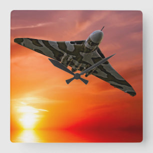 Sonnenuntergang Vulcan Quadratische Wanduhr