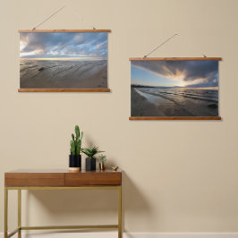 Sonnenuntergang Wandteppich Mit Holzrahmen